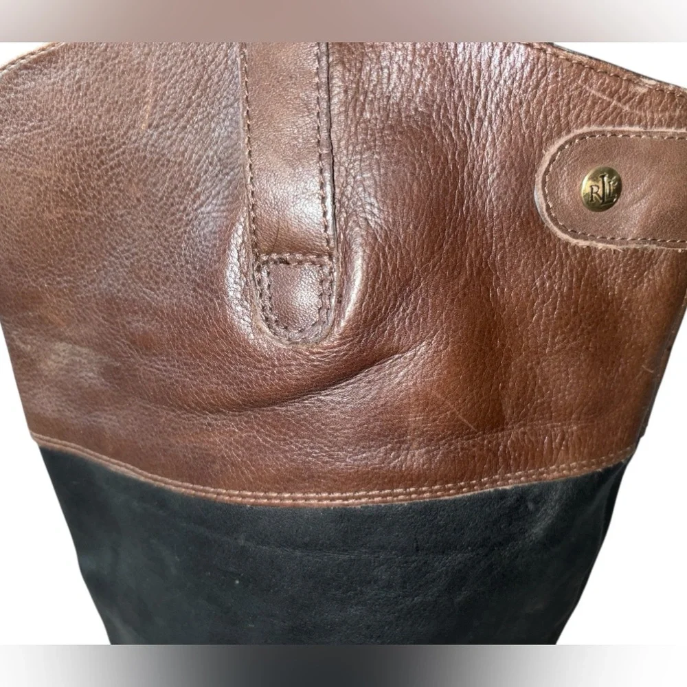 Ralph Lauren two toned rider boots janessa boots